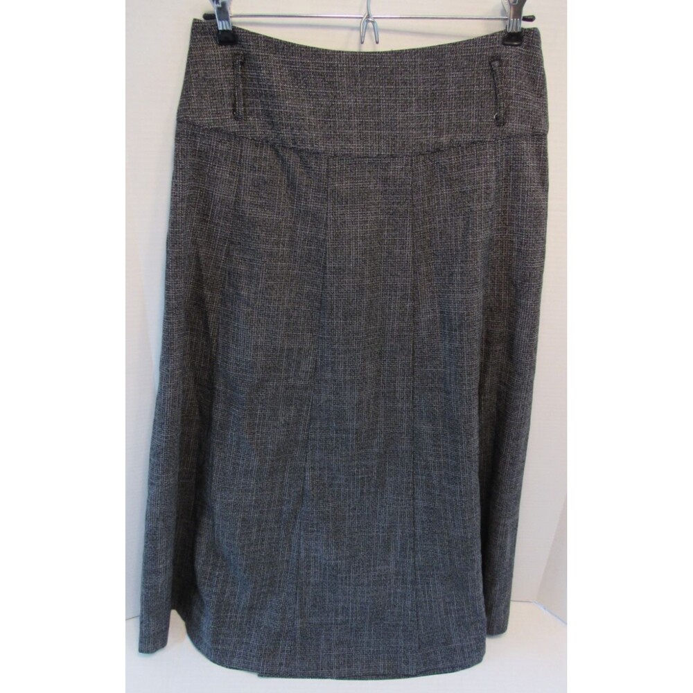 Christopher & Banks Black & White Side Zip Long Flare Skirt Size 4